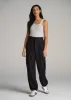 High Rise Cargo Parachute Pants for Tall Women in Black sold by American Tall