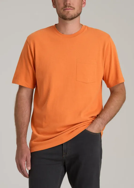 LJ&S Workwear Pocket T-Shirt for Tall Men in Marmalade sold by American Tall