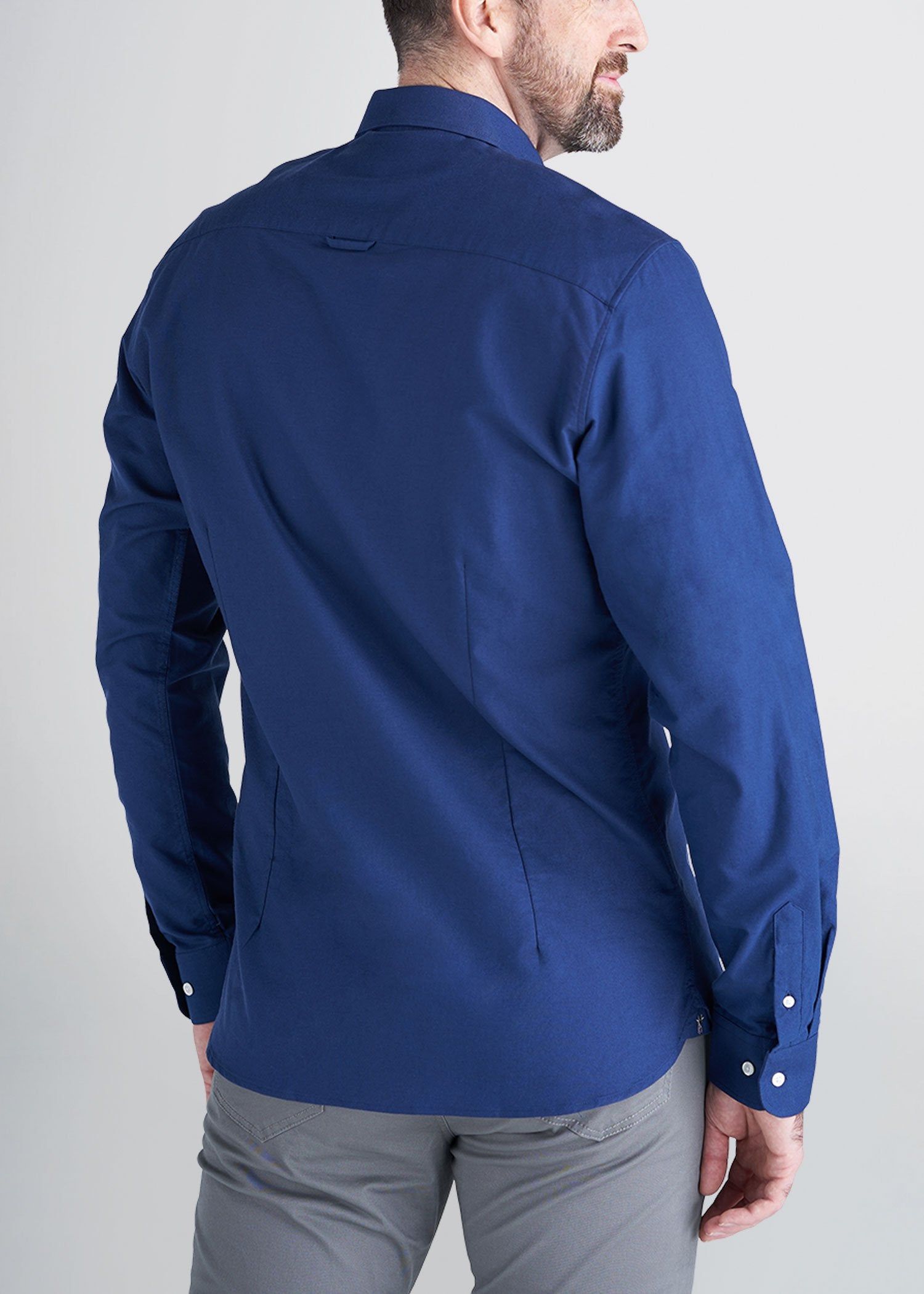 The Washed Oxford: Mens Tall Button Down Shirts in Cobalt Blue sold by American Tall product image thumbnail 3