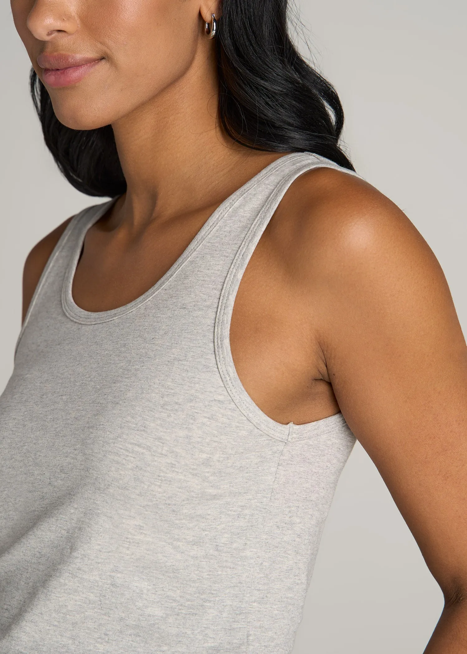 Slim Fit Jersey Tank Top for Tall Women in Grey Mix sold by American Tall product image thumbnail 2