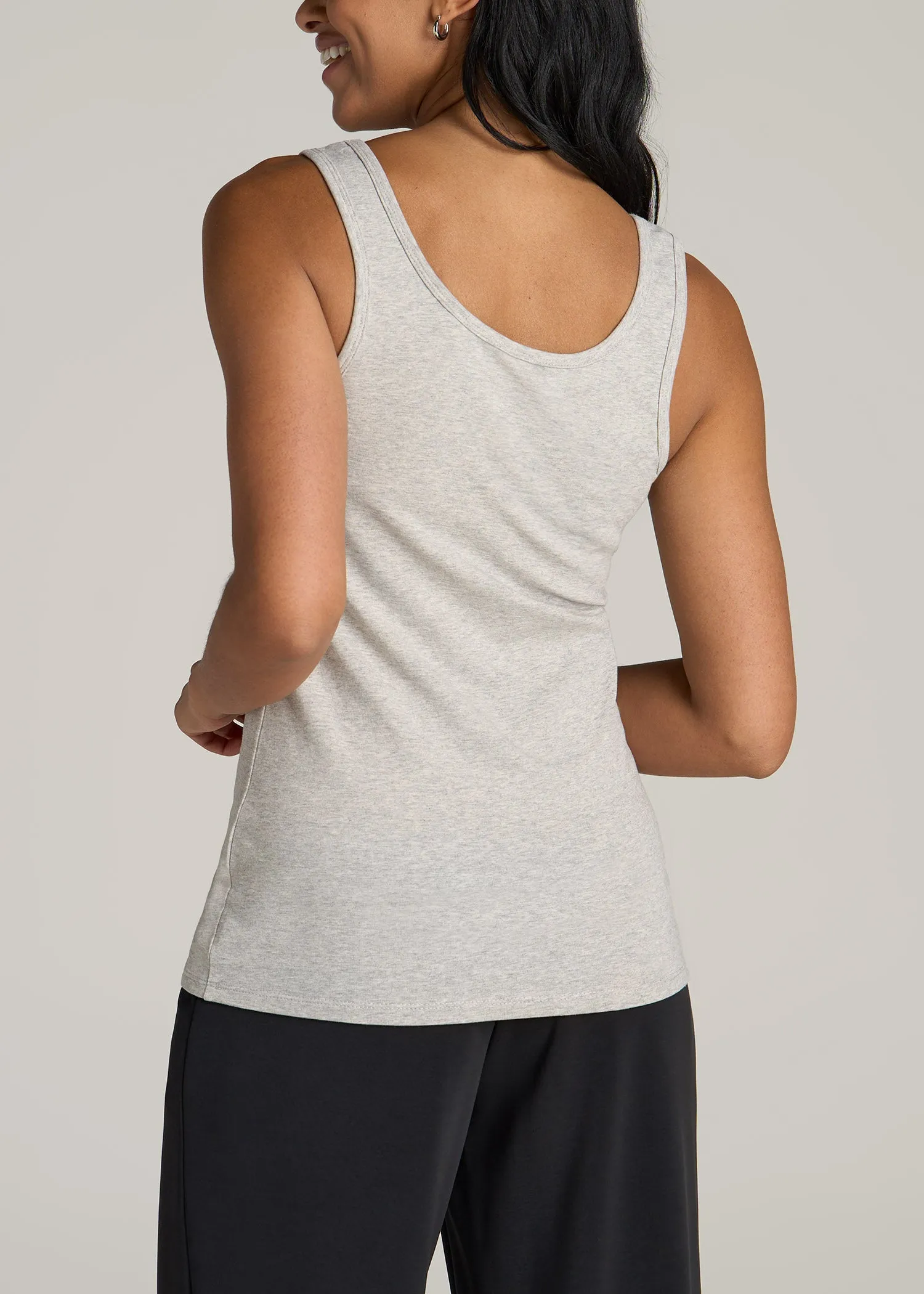 Slim Fit Jersey Tank Top for Tall Women in Grey Mix sold by American Tall product image thumbnail 5