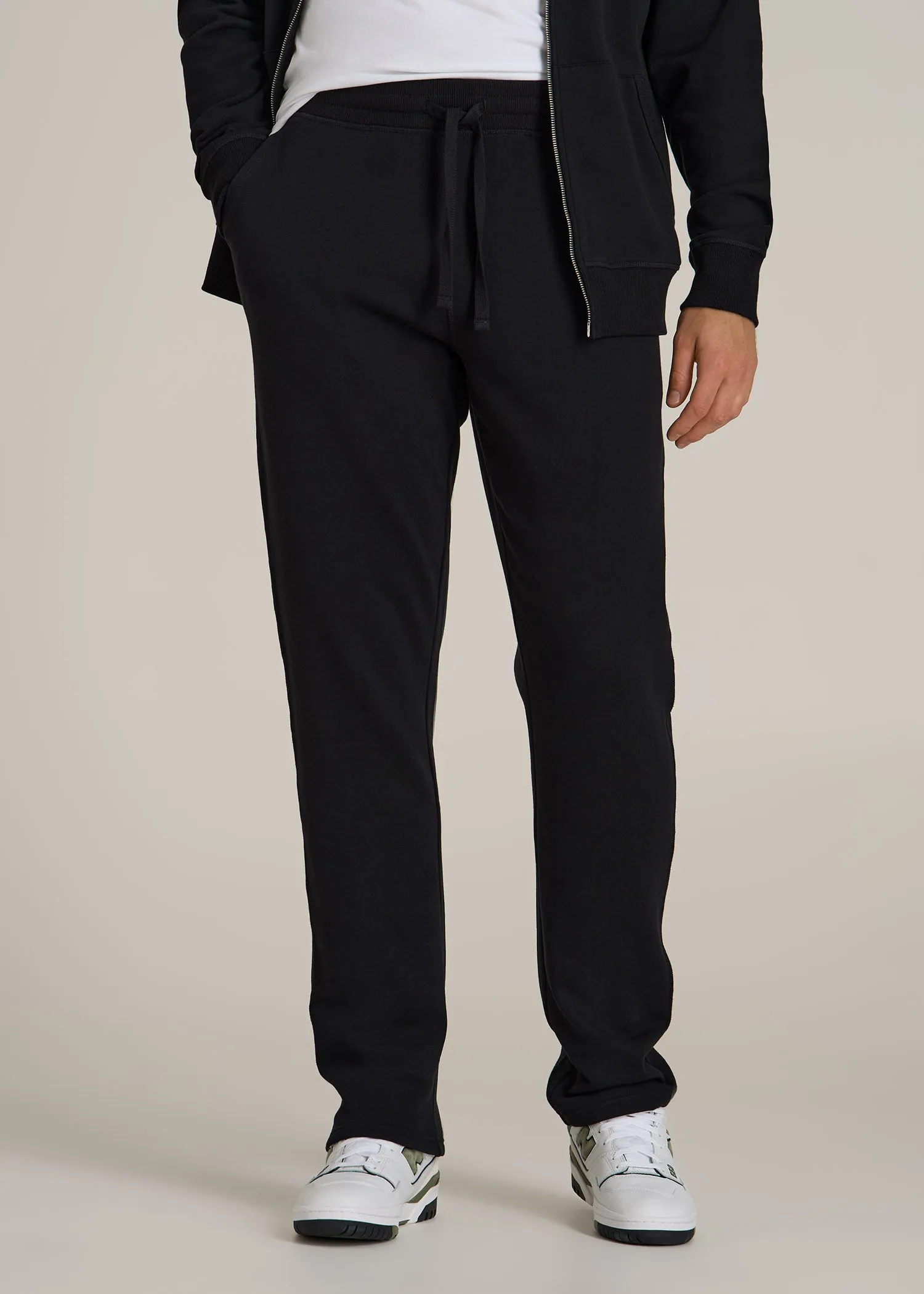 Wearever 2.0 Fleece Straight Leg Sweatpants for Tall Men in Black sold by American Tall