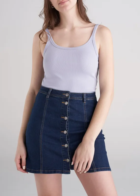 Ribbed Tank in Lilac - Women's Tall Tank Tops sold by American Tall