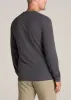 Pima Stretch Knit Henley Shirt for Tall Men in Iron Grey sold by American Tall