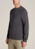 Pima Stretch Knit Henley Shirt for Tall Men in Iron Grey sold by American Tall