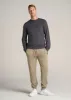 Pima Stretch Knit Henley Shirt for Tall Men in Iron Grey sold by American Tall