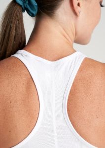Racerback Tank Top in White - Extra-Long Women's Tanks sold by American Tall