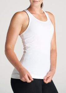 Racerback Tank Top in White - Extra-Long Women's Tanks sold by American Tall