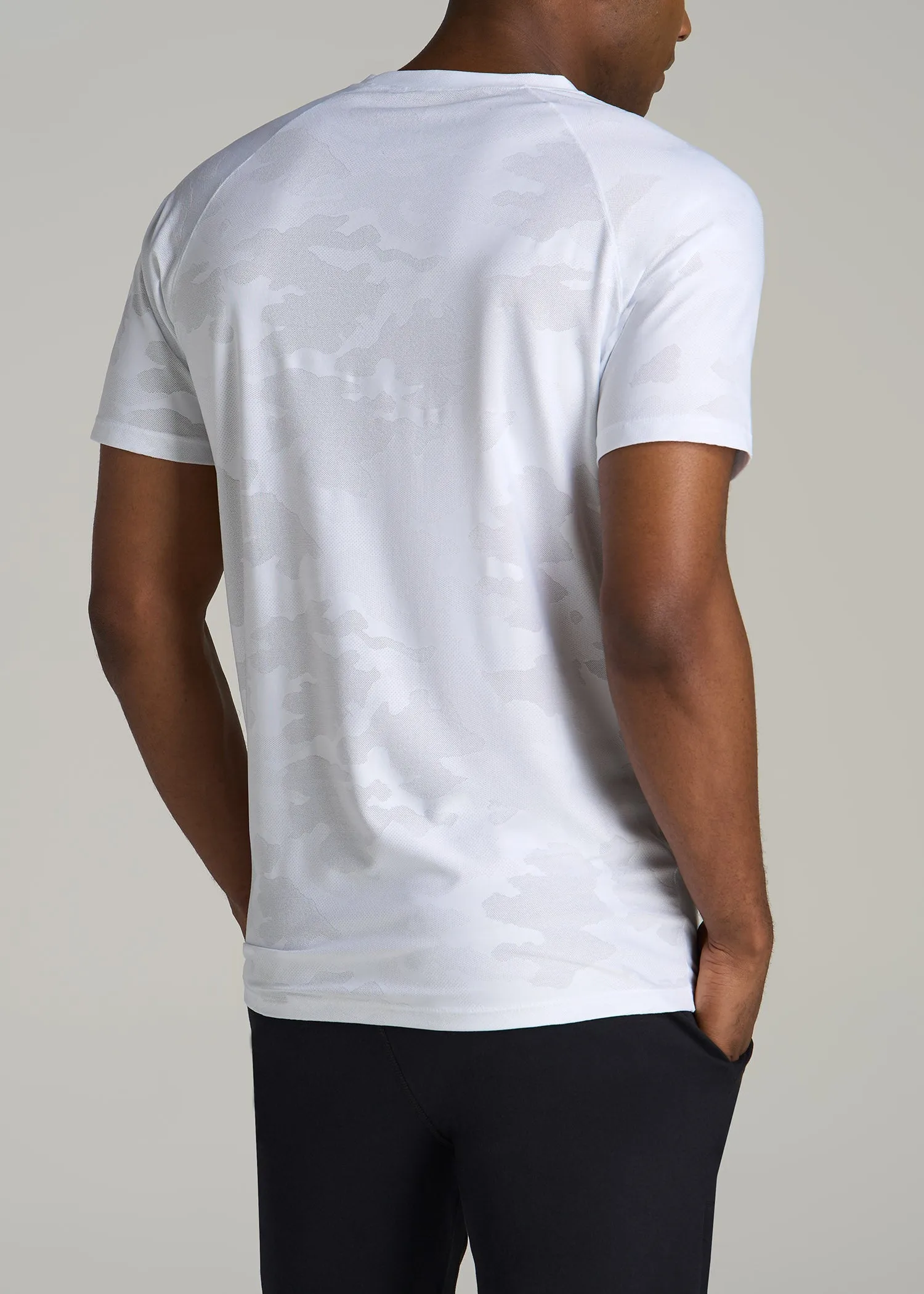 Raglan Training T-Shirt for Tall Men in White sold by American Tall product image thumbnail 5