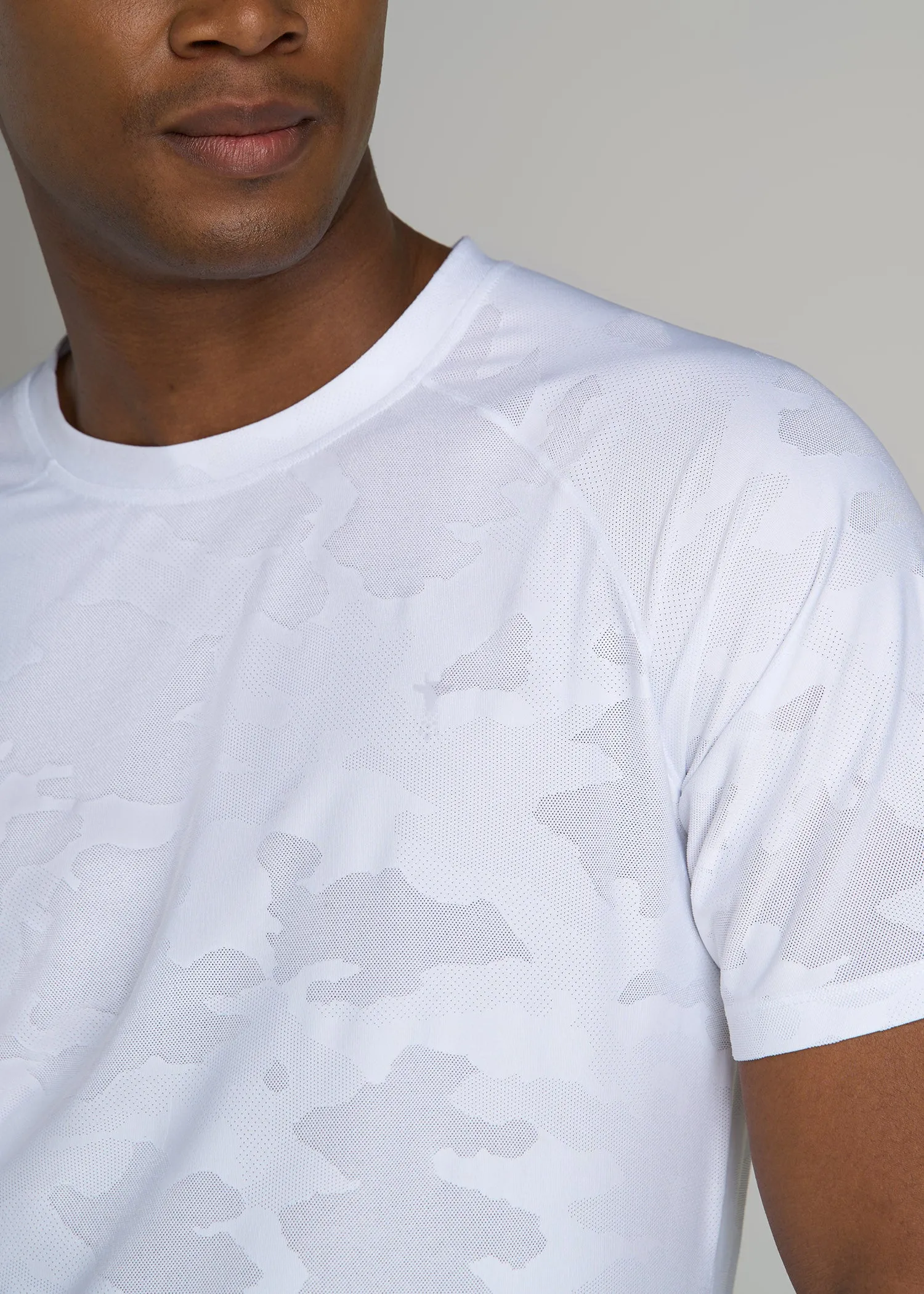 Raglan Training T-Shirt for Tall Men in White sold by American Tall product image thumbnail 2