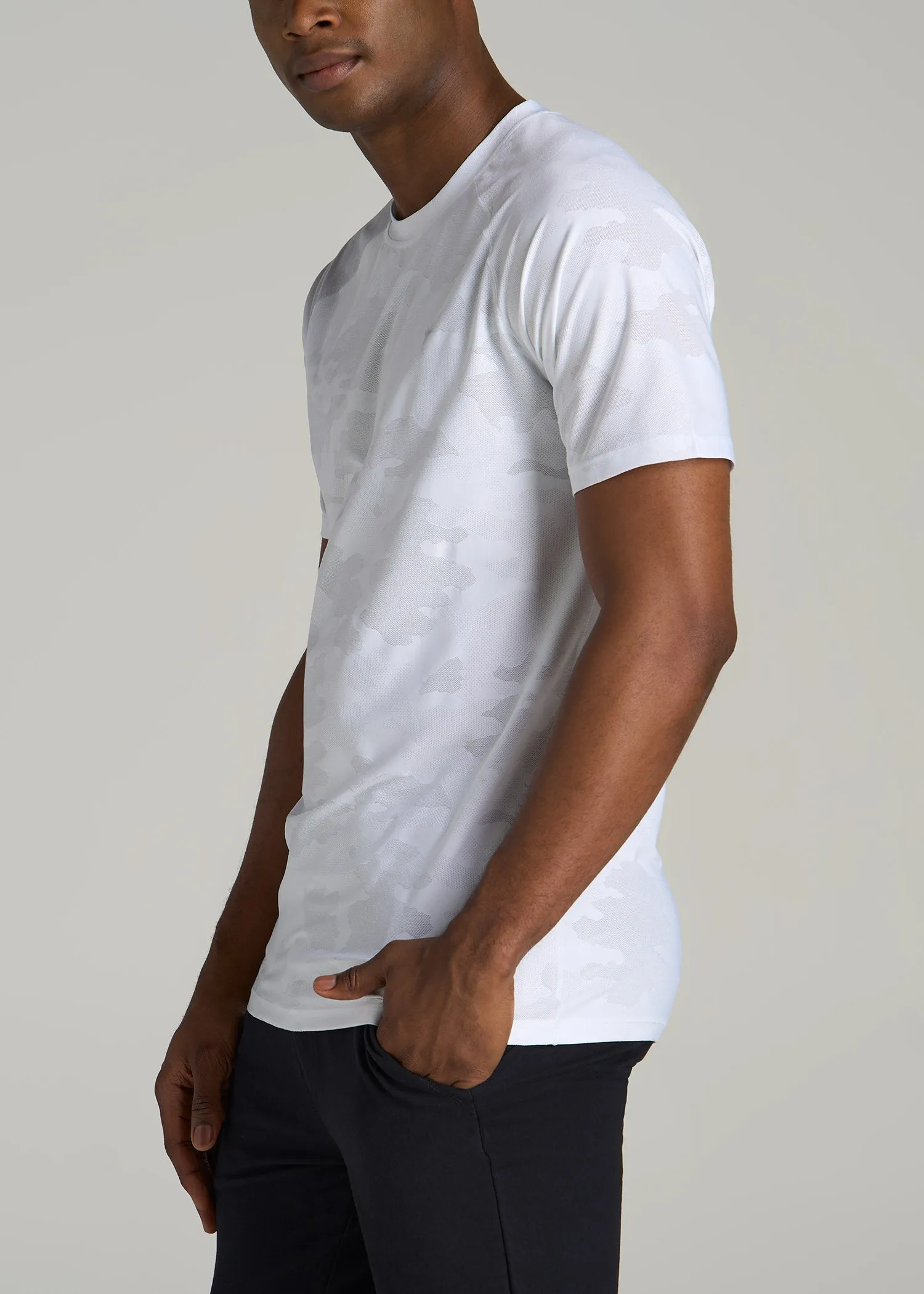 Raglan Training T-Shirt for Tall Men in White sold by American Tall product image thumbnail 3