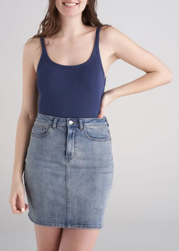 Ribbed Tank in Navy - Women's Tall Tank Tops sold by American Tall