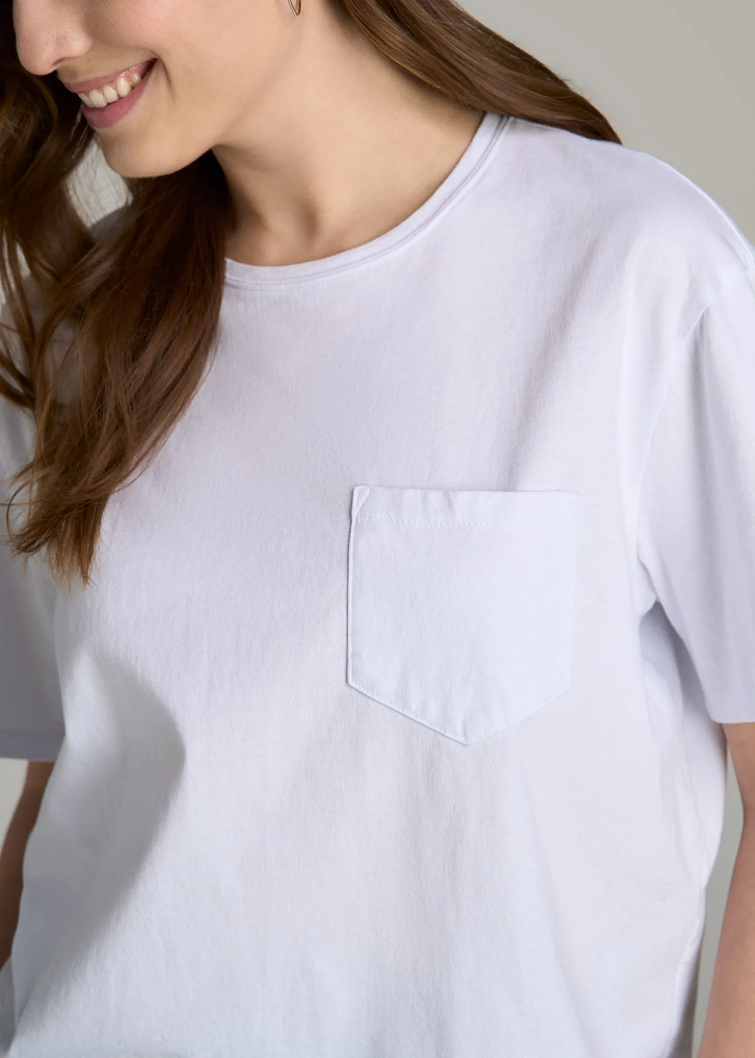Boxy Short Sleeve T-Shirt for Tall Women in Bright White sold by American Tall product image thumbnail 2
