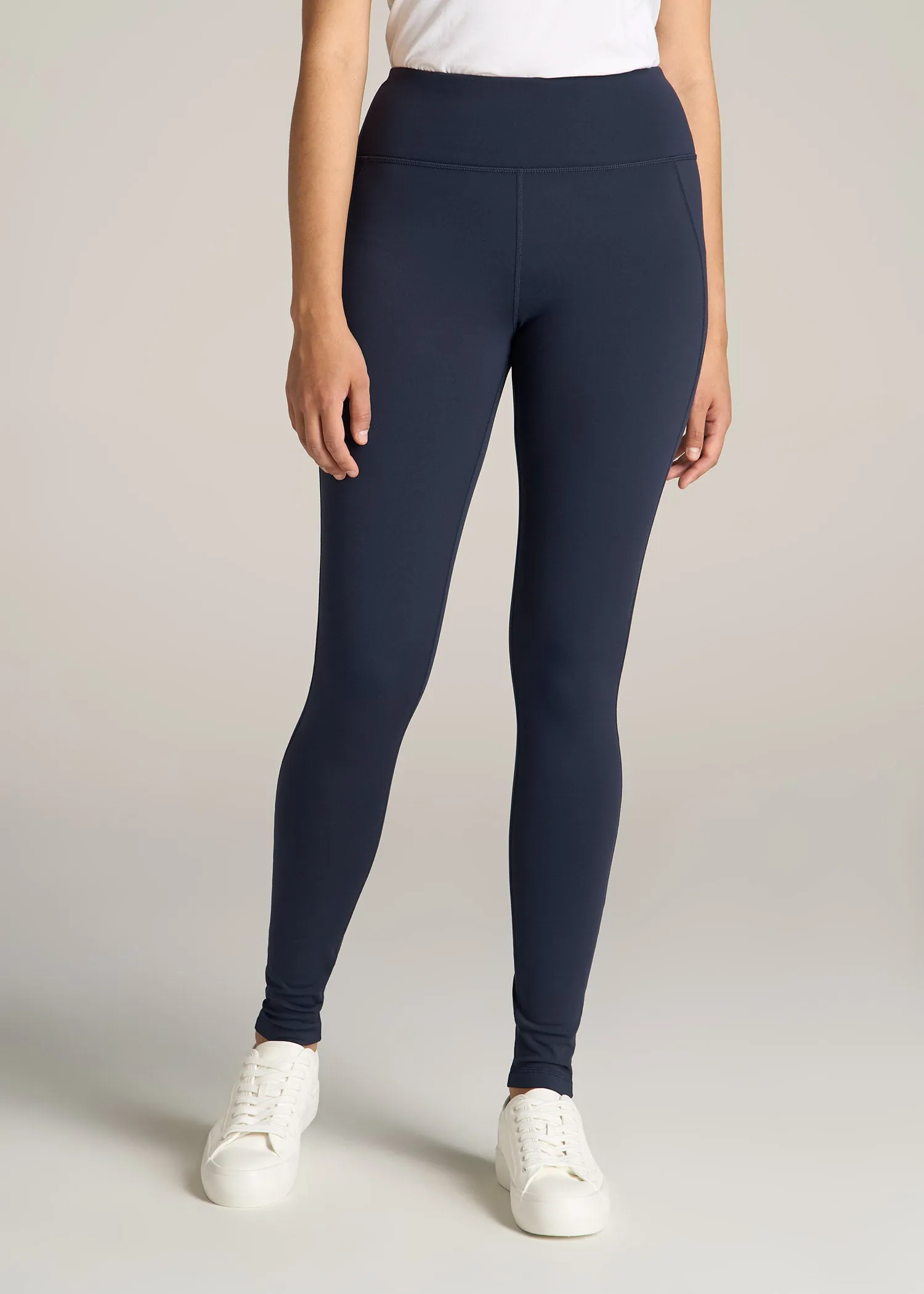 Fleece-Lined Leggings for Tall Women in Navy sold by American Tall