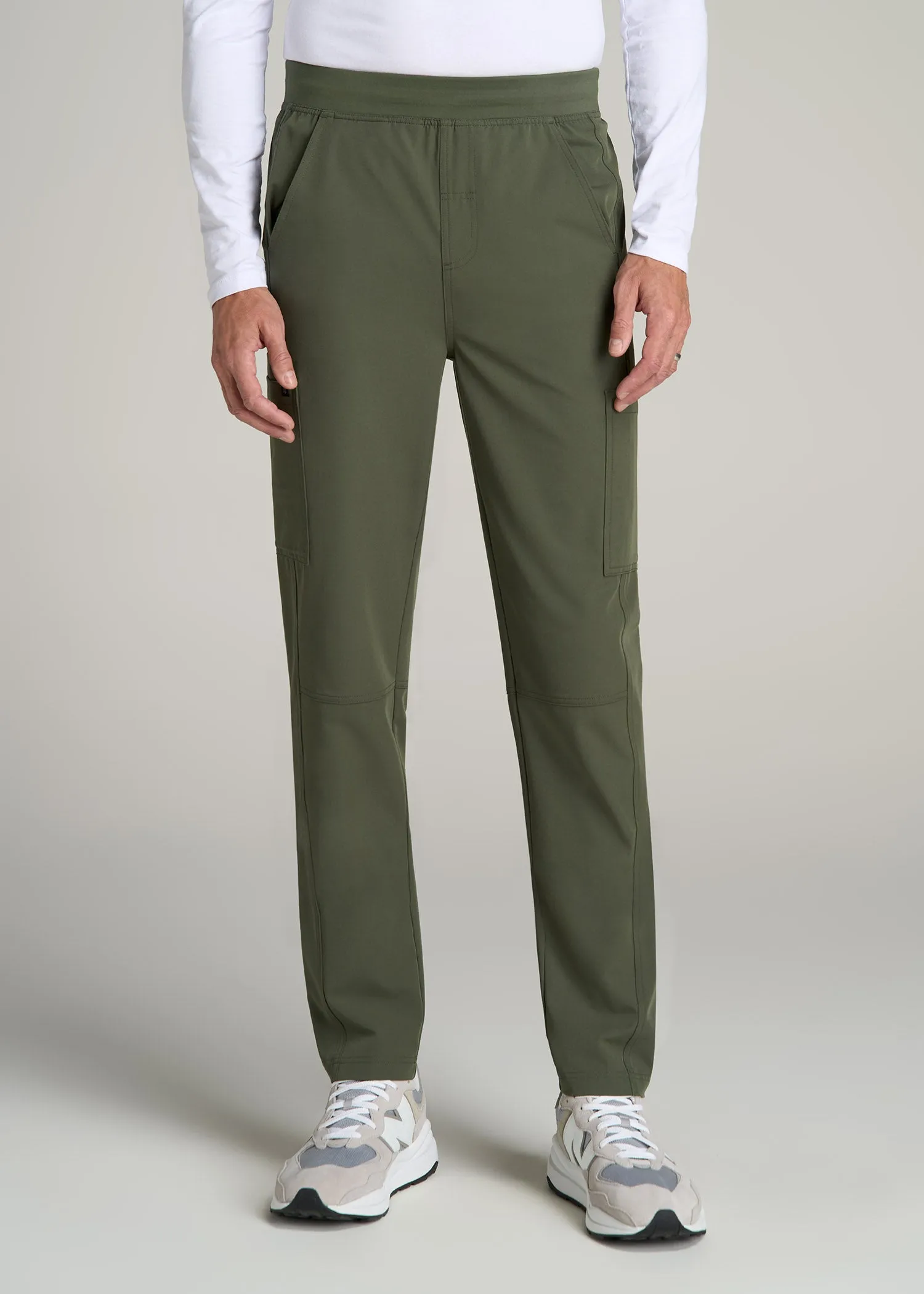 Cargo Scrub Pants for Tall Men in Clover Green sold by American Tall