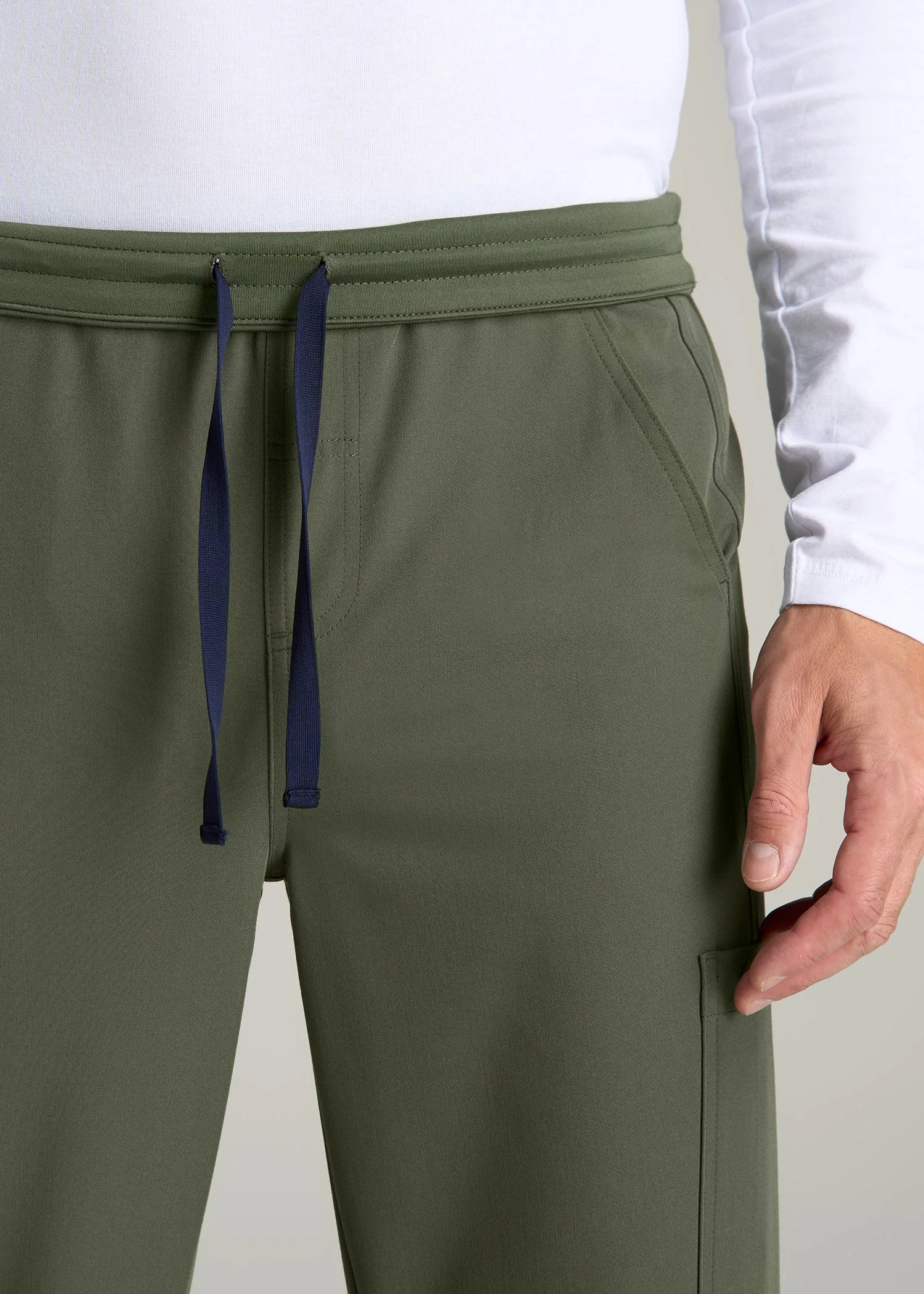 Cargo Scrub Pants for Tall Men in Clover Green sold by American Tall product image thumbnail 2