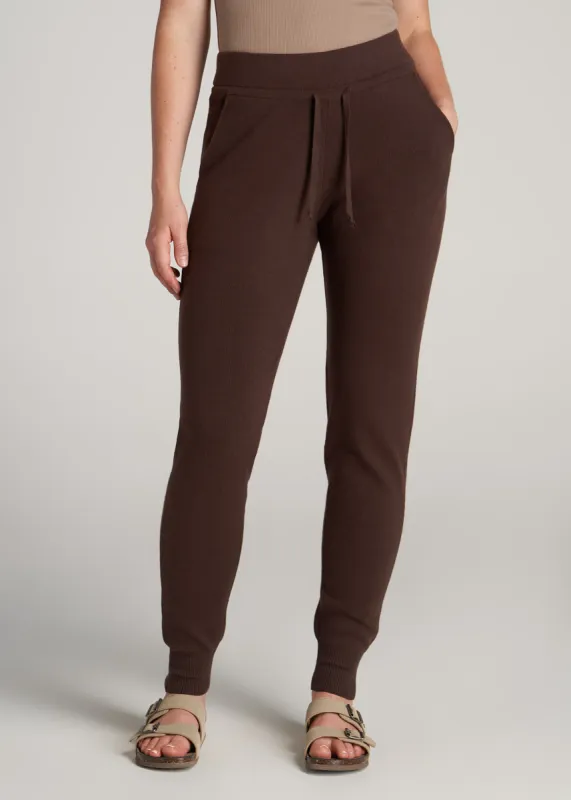Knit Lounge Joggers for Tall Women in Chocolate sold by American Tall