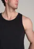 The Essentials: Men's Tall SLIM-FIT Beach Tank Top in Black sold by American Tall