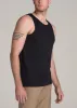 The Essentials: Men's Tall SLIM-FIT Beach Tank Top in Black sold by American Tall