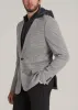Hooded Bib Blazer for Tall Men in Chocolate and Black Houndstooth sold by American Tall