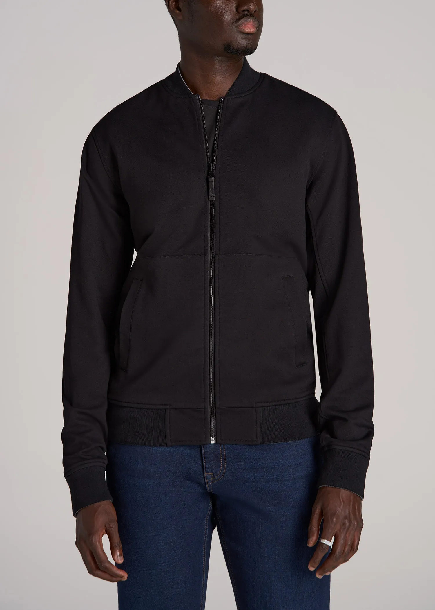 Reversible Bomber Jacket for Tall Men in Fossil Grey and Black sold by American Tall product image thumbnail 2