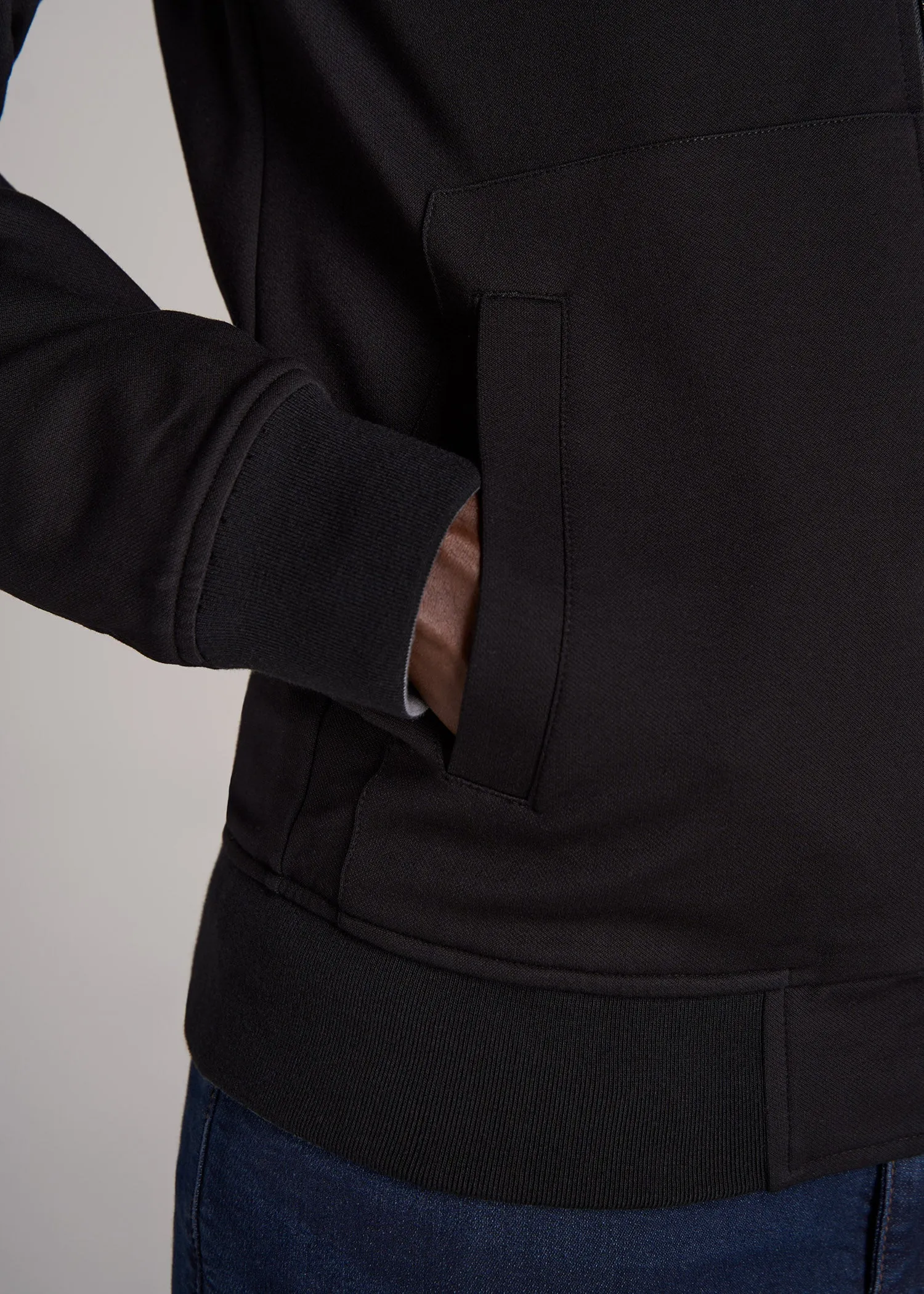 Reversible Bomber Jacket for Tall Men in Fossil Grey and Black sold by American Tall product image thumbnail 5