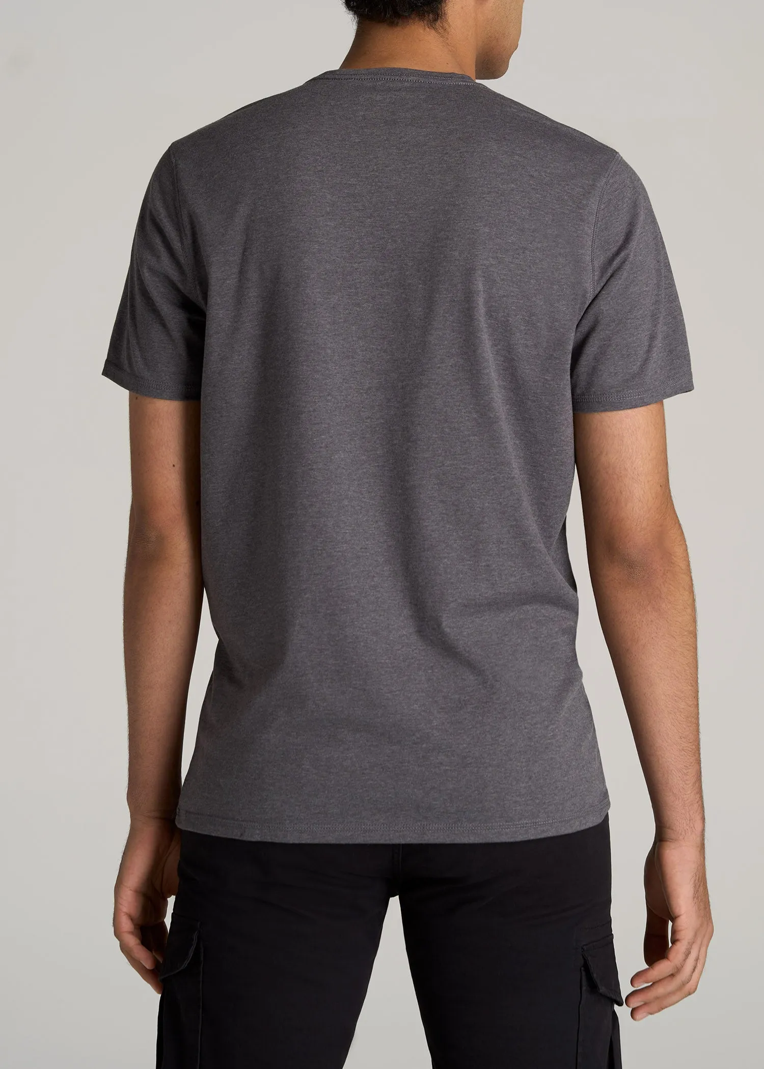 The Essential REGULAR-FIT Crew-Neck Men's Tall Tees in Charcoal Mix sold by American Tall product image thumbnail 5