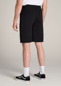 Wearever Garment-Dyed French Terry Sweat Shorts for Tall Men in Black sold by American Tall