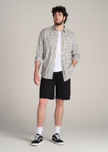 Wearever Garment-Dyed French Terry Sweat Shorts for Tall Men in Black sold by American Tall