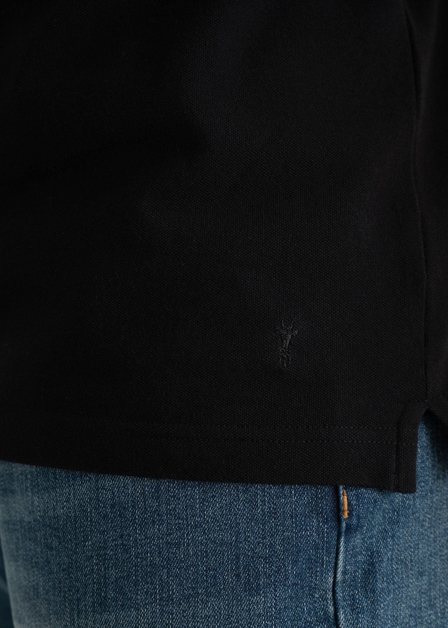 Tipped Men's Tall Polo Shirt in Black & Grey sold by American Tall product image thumbnail 4