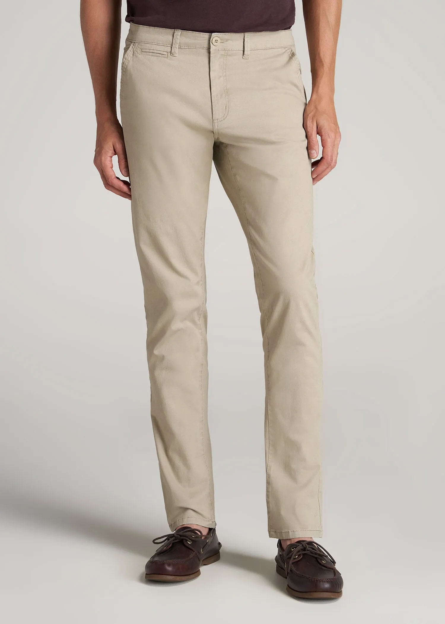 Carman TAPERED Chinos for Tall Men in Desert Khaki sold by American Tall
