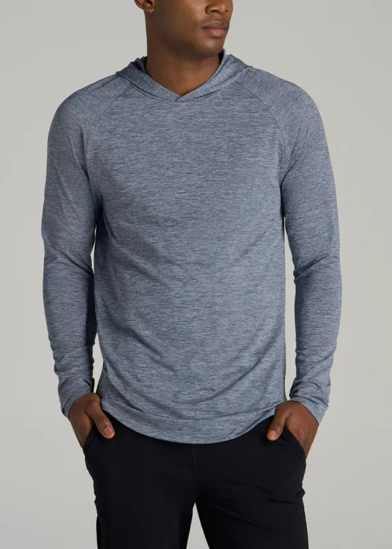 A.T. Performance Training Hoodie for Tall Men in Navy Space Dye sold by American Tall