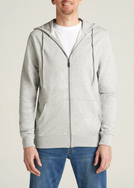 Wearever French Terry Full-Zip Men's Tall Hoodie in Grey Mix sold by American Tall