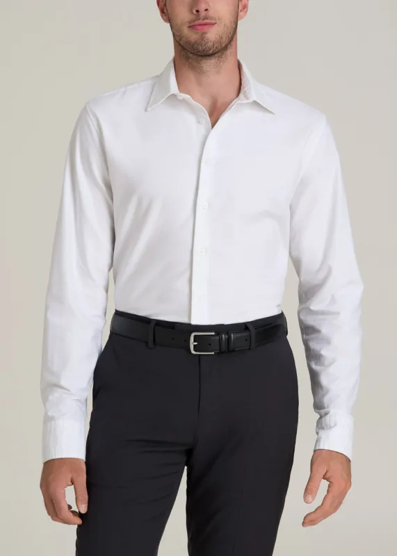Pinpoint Oxford Shirt for Tall Men in White sold by American Tall