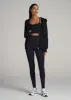 Balance High-Rise Leggings for Tall Women in Ribbed Black sold by American Tall
