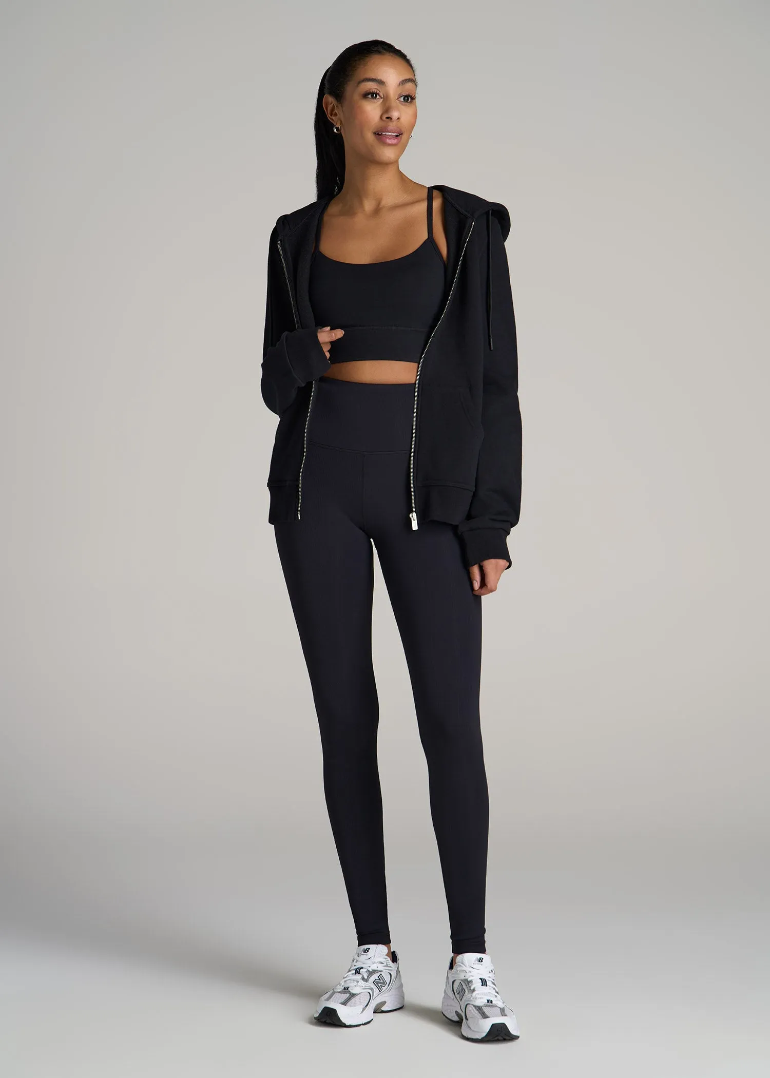 Balance High-Rise Leggings for Tall Women in Ribbed Black sold by American Tall product image thumbnail 4