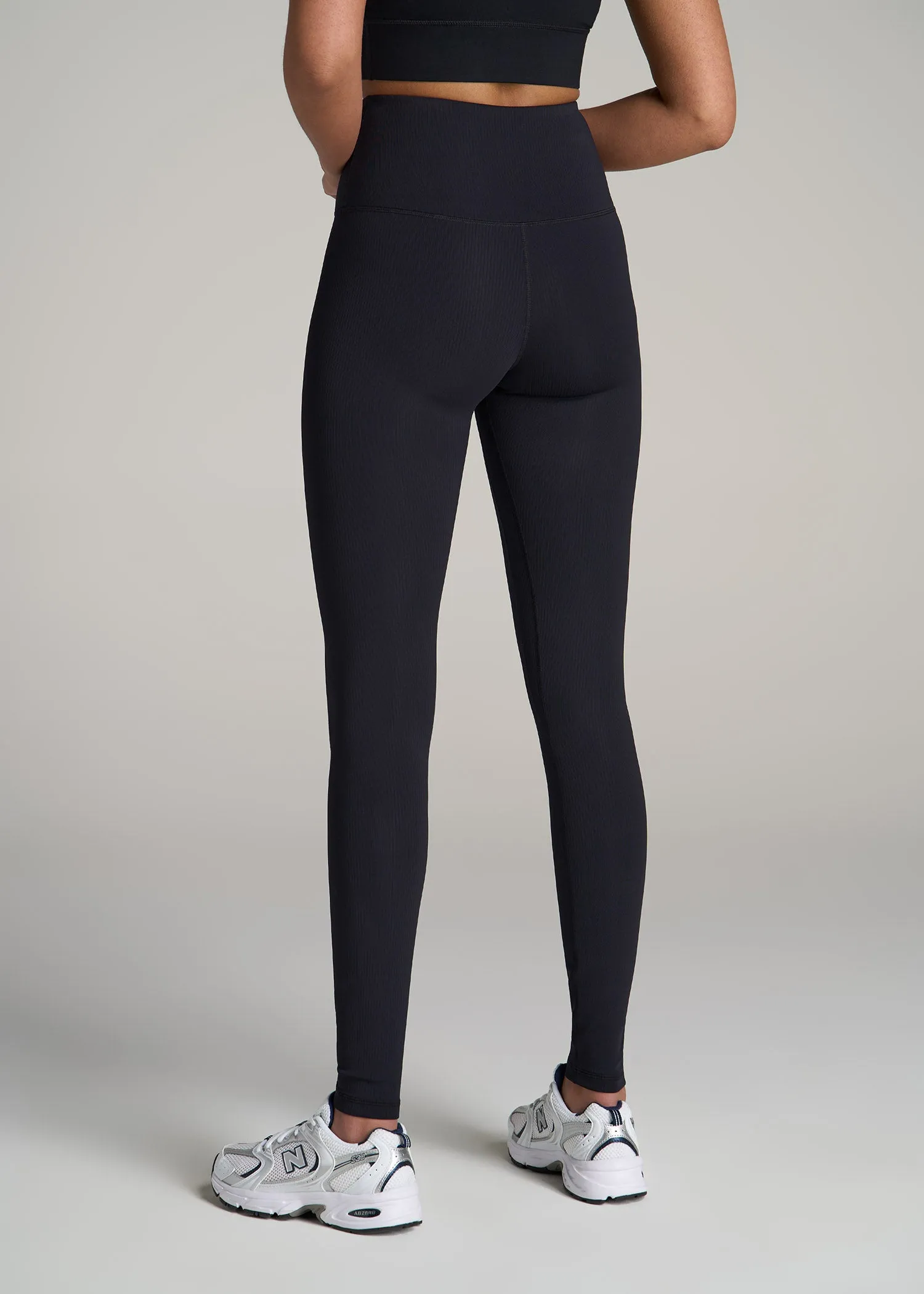 Balance High-Rise Leggings for Tall Women in Ribbed Black sold by American Tall product image thumbnail 5