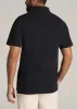 LJ&S Ultra Soft Short Sleeve Cotton Polo for Tall Men in Vintage Black sold by American Tall