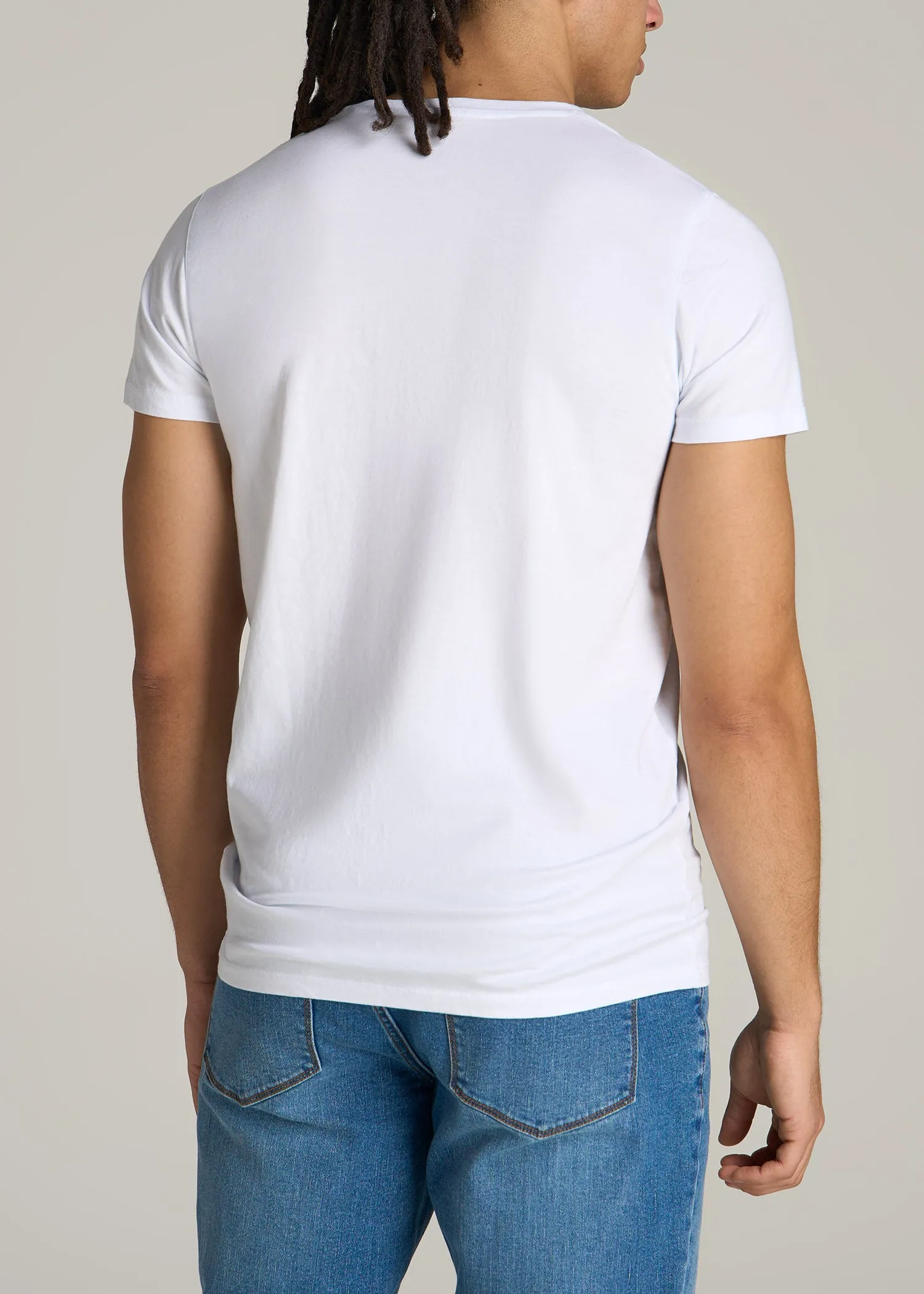Modern Fit Garment Dyed Cotton T-Shirt for Tall Men in White sold by American Tall product image thumbnail 5