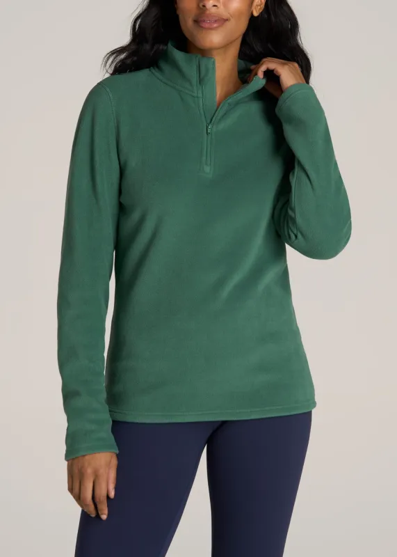 Half Zip Polar Fleece Pullover Sweater for Tall Women in Fresh Sage sold by American Tall