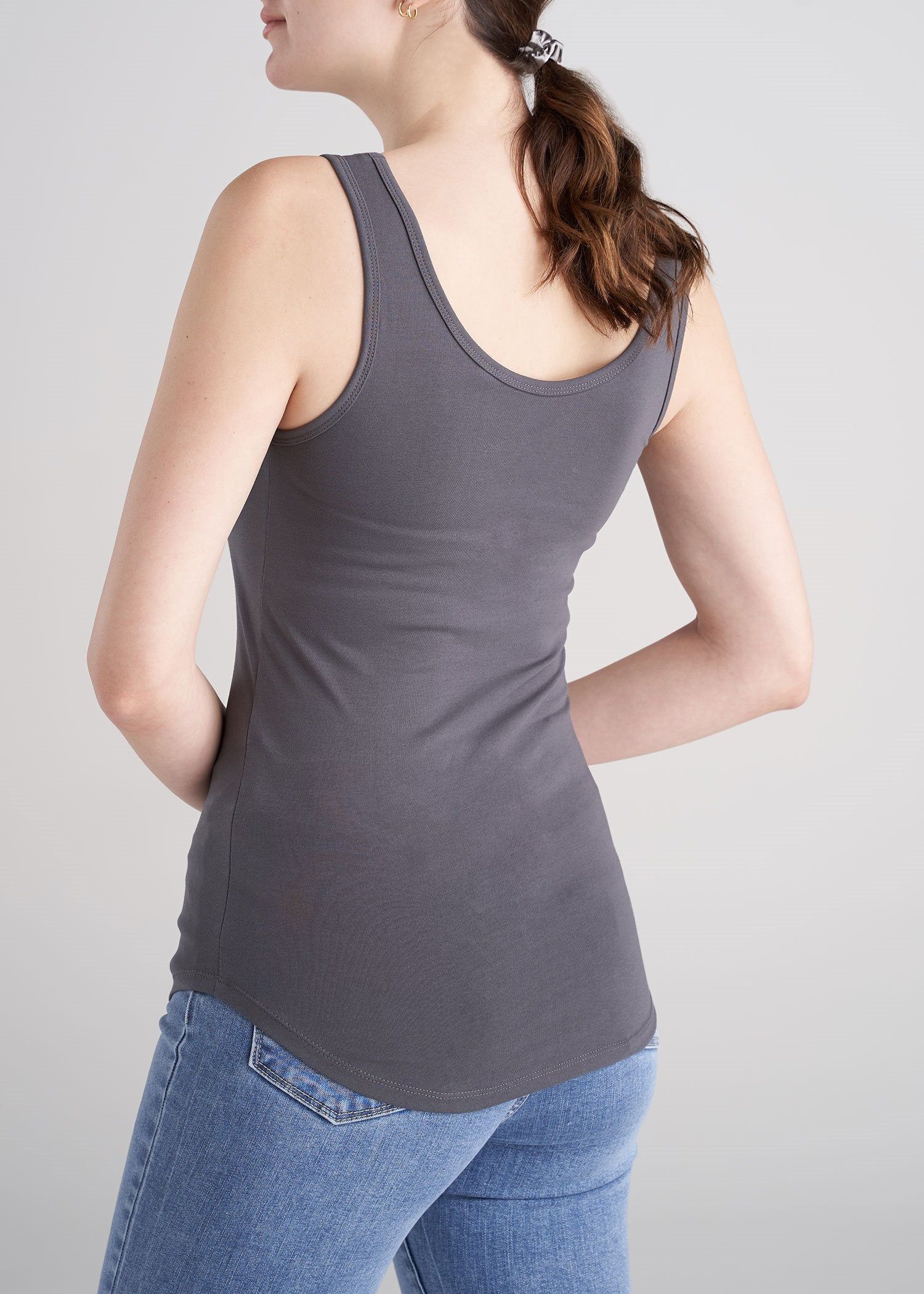 Jersey Tank in Charcoal - Women's Tall Tank Tops sold by American Tall product image thumbnail 4