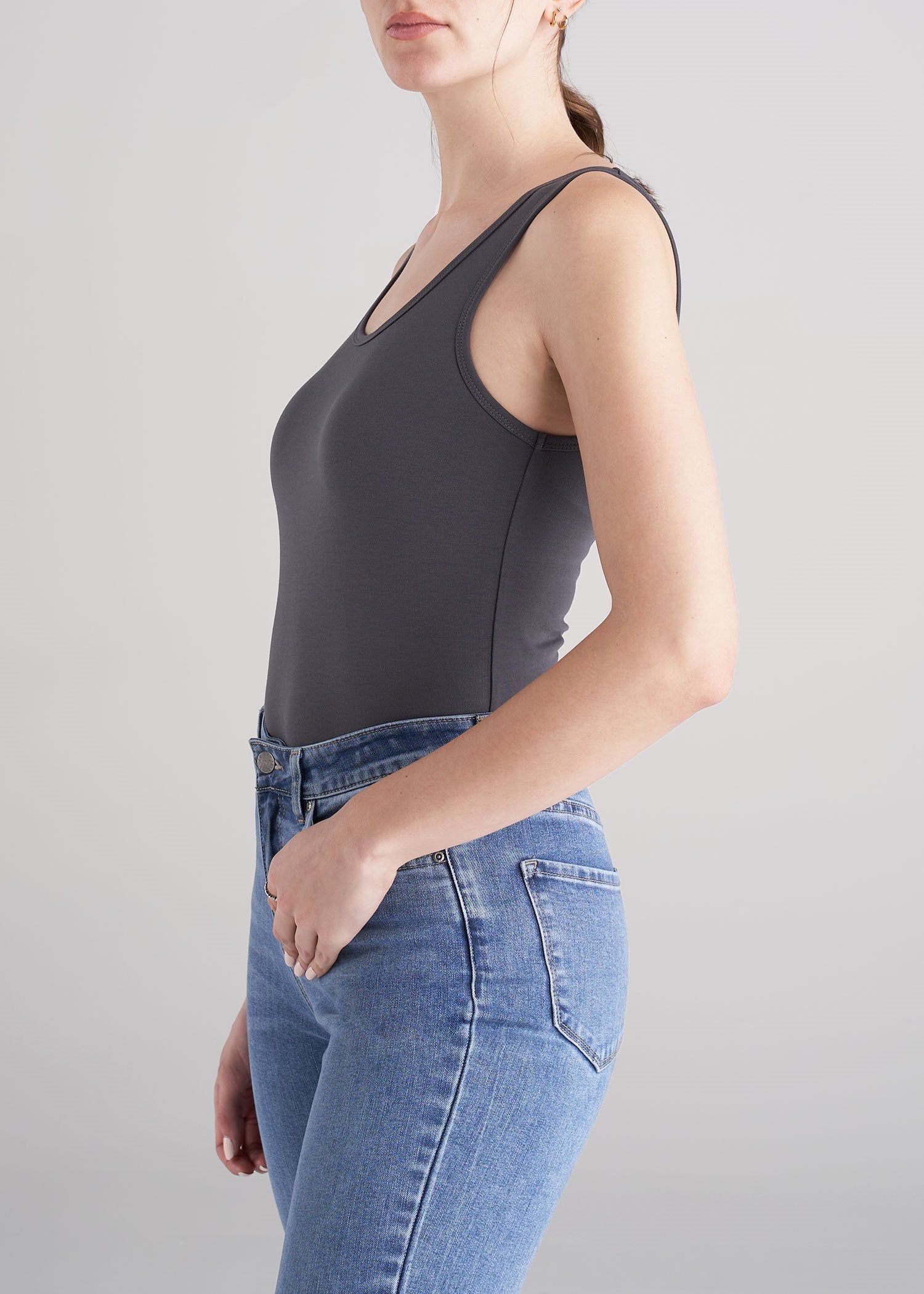 Jersey Tank in Charcoal - Women's Tall Tank Tops sold by American Tall product image thumbnail 3