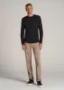 Double Honeycomb Thermal Long-Sleeve Henley Shirt for Tall Men in Black sold by American Tall