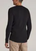 Double Honeycomb Thermal Long-Sleeve Henley Shirt for Tall Men in Black sold by American Tall