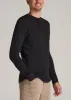 Double Honeycomb Thermal Long-Sleeve Henley Shirt for Tall Men in Black sold by American Tall
