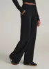 Mid-Rise Waffle Wide-Leg Pants for Tall Women in Black sold by American Tall