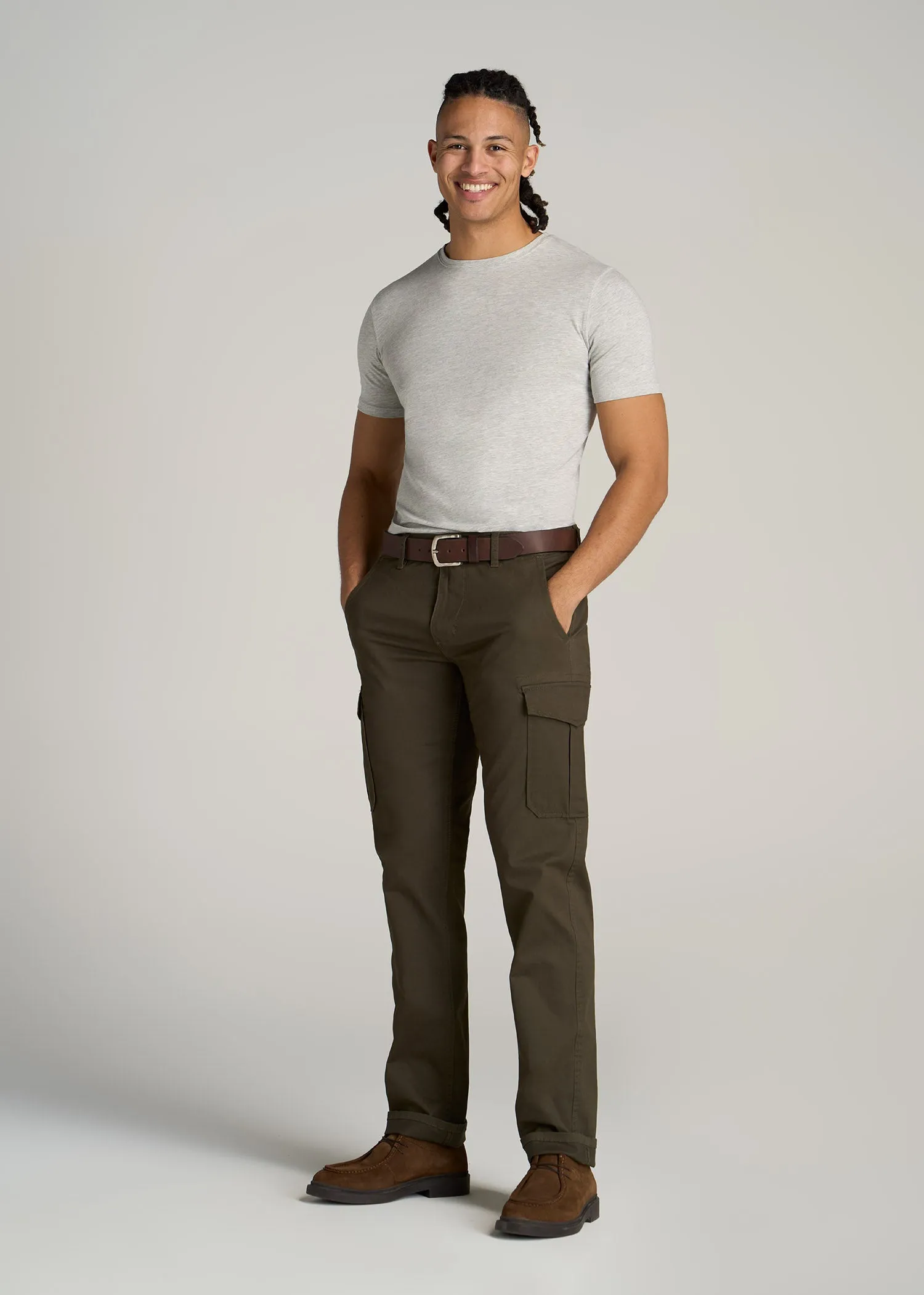The Essential SLIM-FIT Crewneck Tee for Tall Men in Grey Mix sold by American Tall product image thumbnail 4