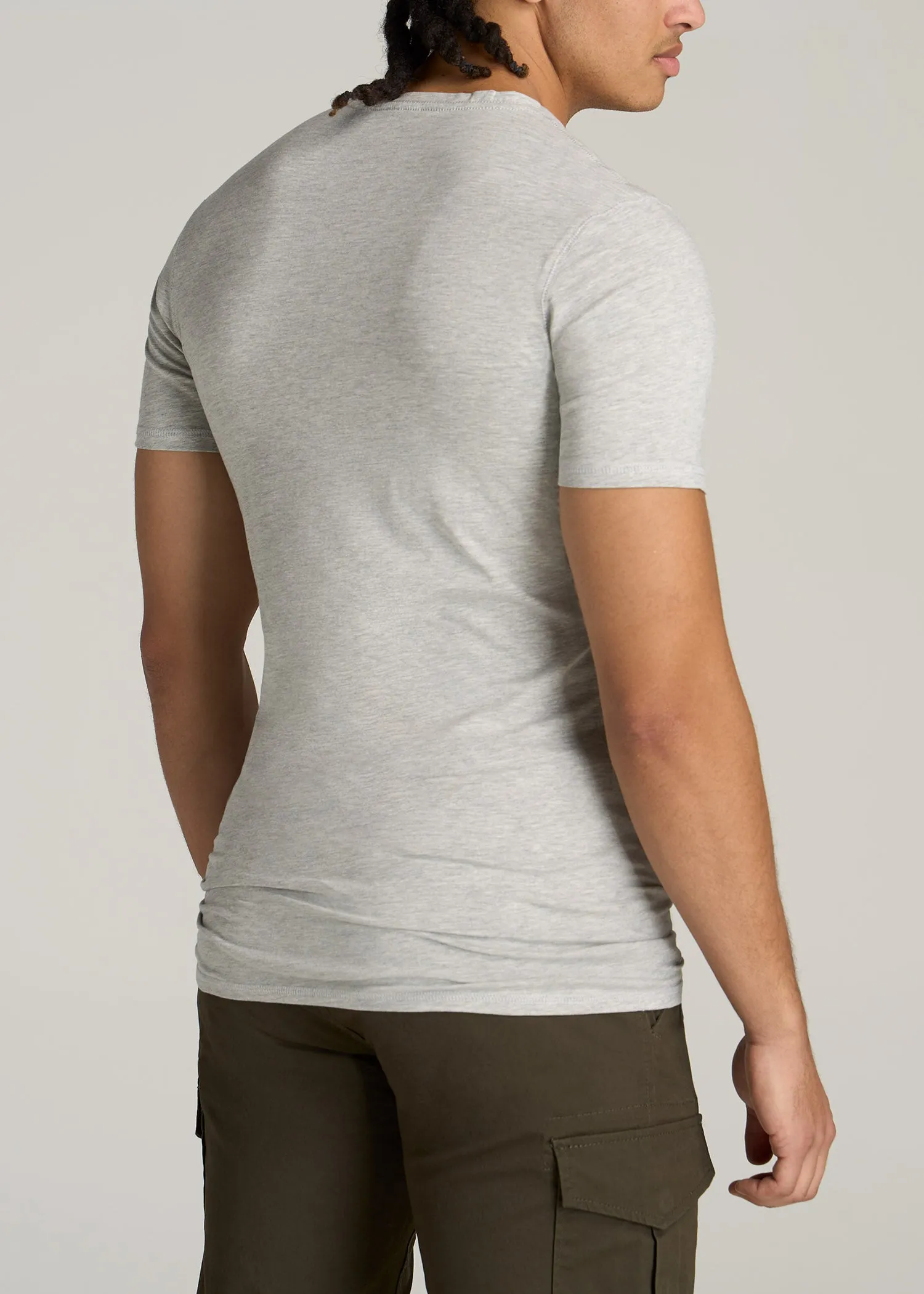 The Essential SLIM-FIT Crewneck Tee for Tall Men in Grey Mix sold by American Tall product image thumbnail 5