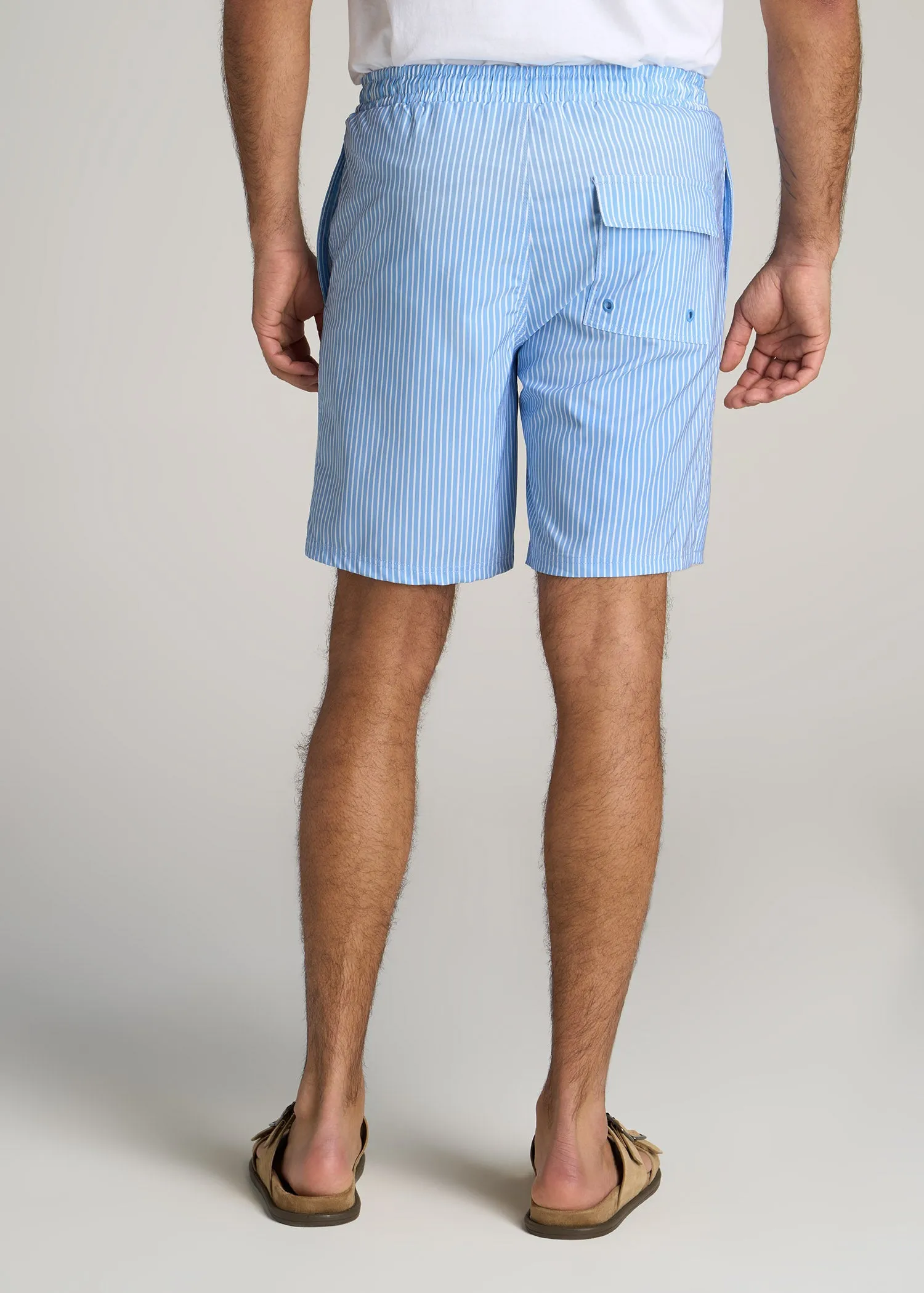 Swim Shorts for Tall Men in Sky Blue Stripe sold by American Tall product image thumbnail 5