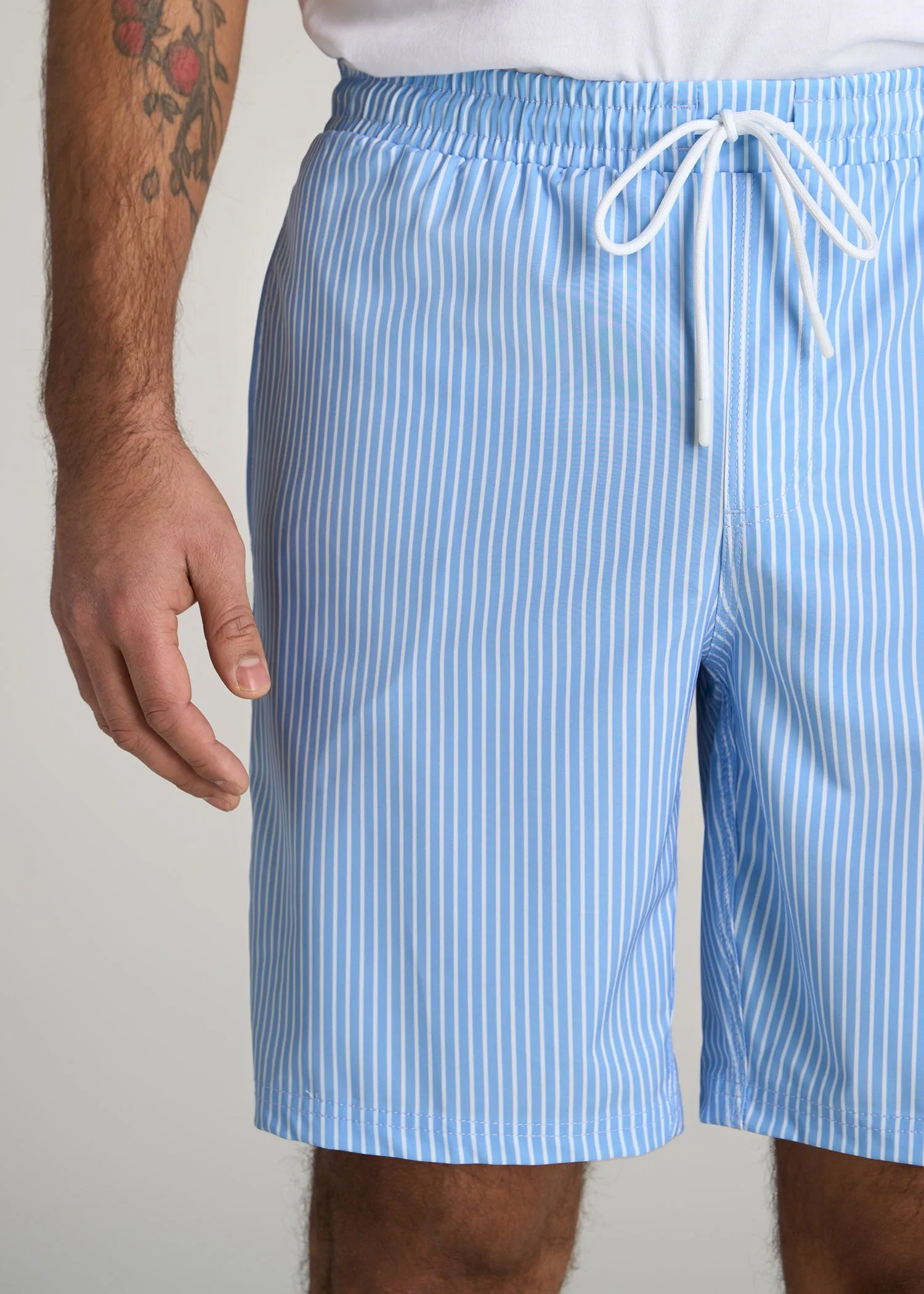 Swim Shorts for Tall Men in Sky Blue Stripe sold by American Tall product image thumbnail 2